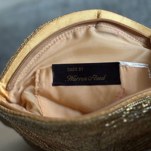 Vintage Warren Reed gold beaded clutch - Picture 4 of 9